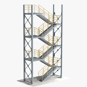 industrial stair 4 stackable 3D