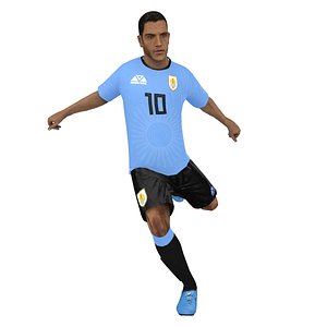 Soccer Player 2018 Uruguay Rigged