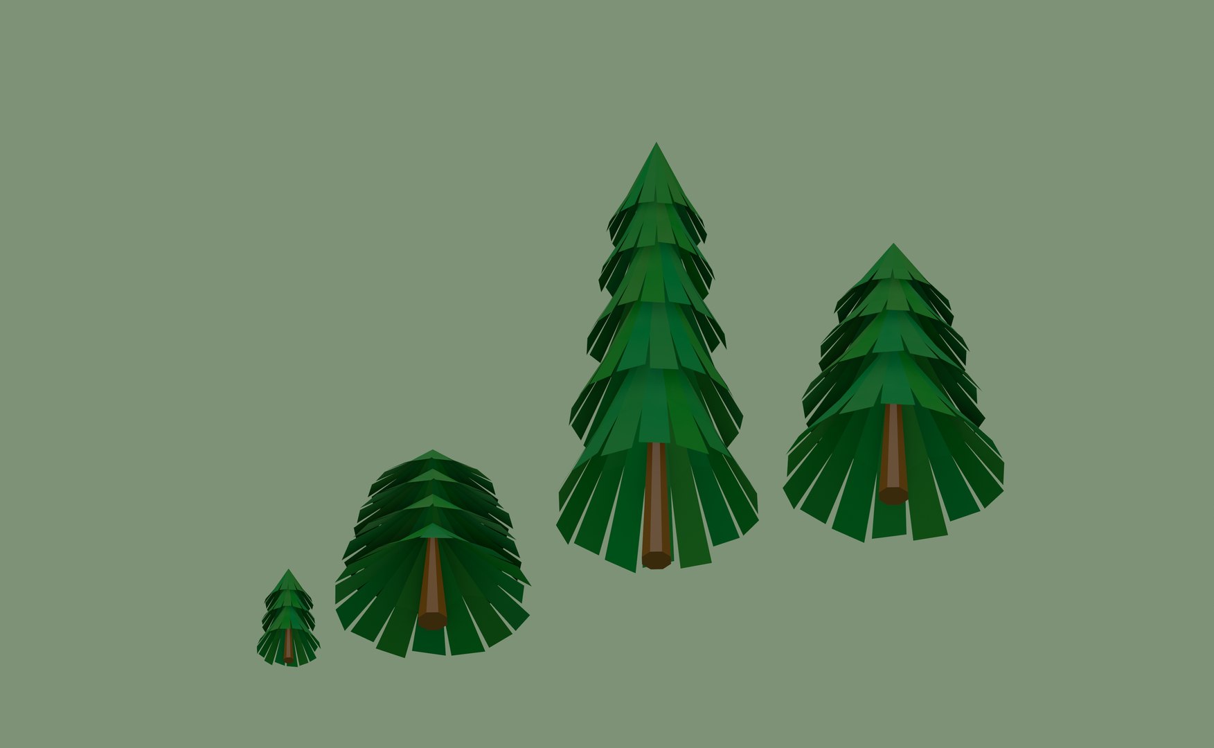 Pine Tree Low Poly 3D Model - TurboSquid 2058110
