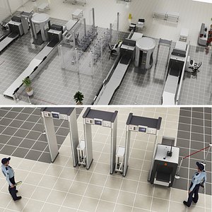 realistic airport security 3D