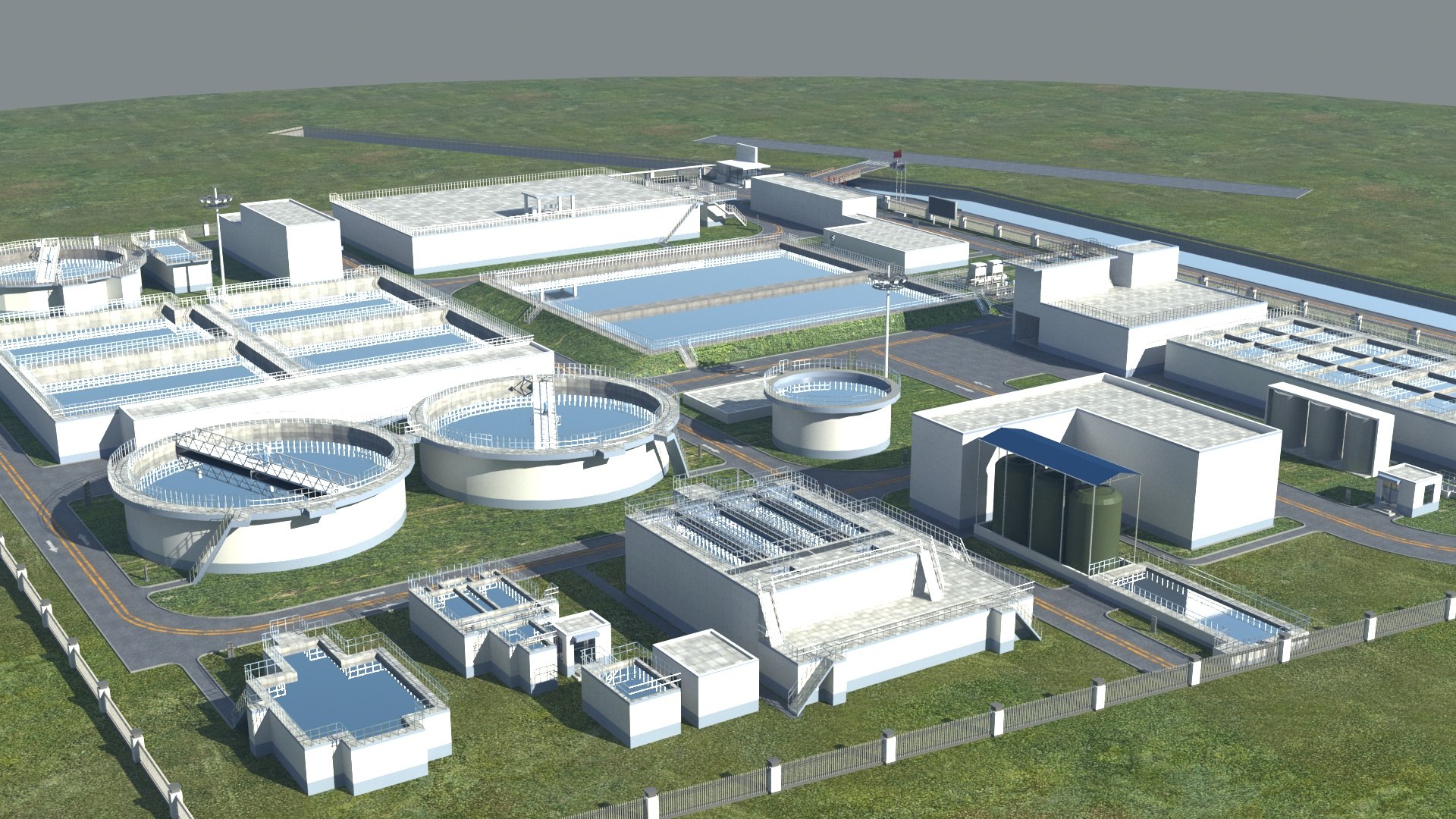 3D Sewage Water Treatment Station - TurboSquid 2004234