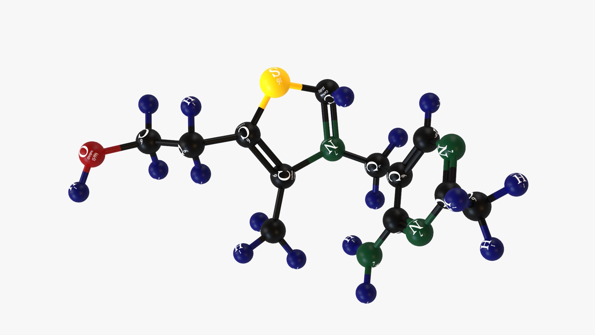 3D Vitamin B1-molecular Model - TurboSquid 1496223