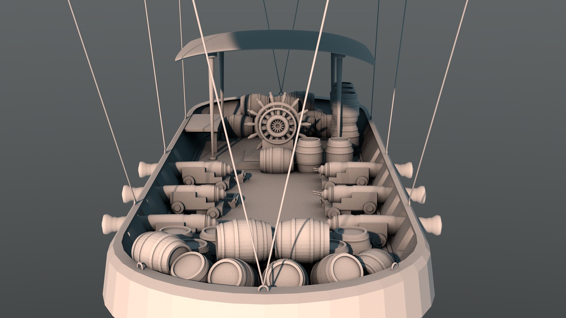 3d Steampunk Airship Model