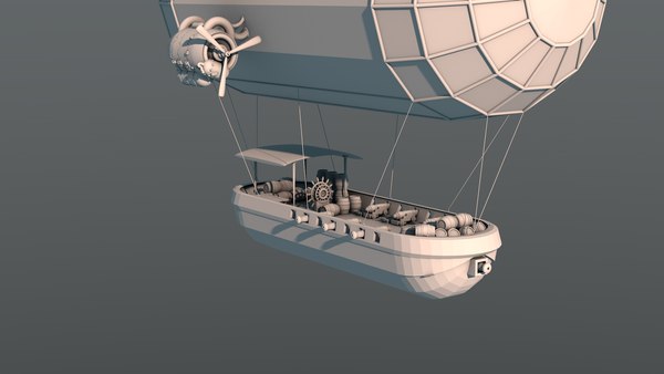 3d steampunk airship model