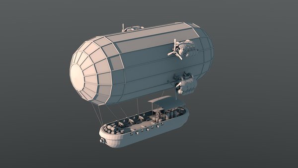 3d steampunk airship model