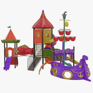 3D Ship Themed Playground Model - 06 3D model