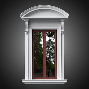 Classical window with curved pediment