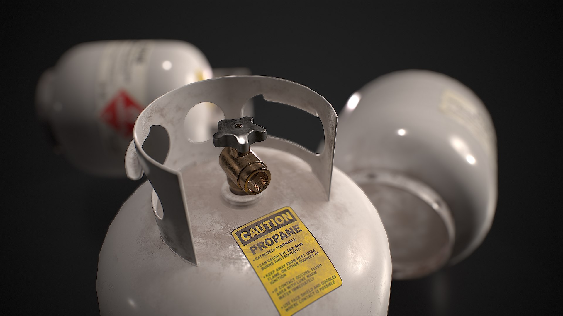 Propane Tank Usage Dirty White Low-poly Model - TurboSquid 2232319
