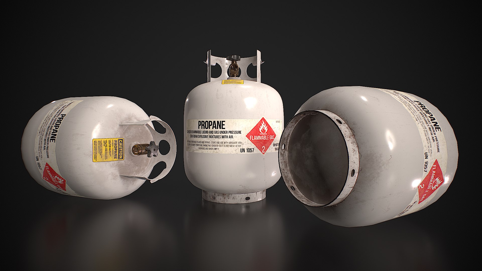 Propane Tank Usage Dirty White Low-poly Model - TurboSquid 2232319