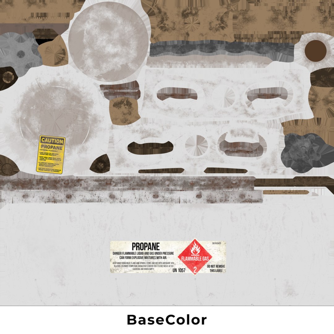 Propane Tank Usage Dirty White Low-poly Model - TurboSquid 2232319