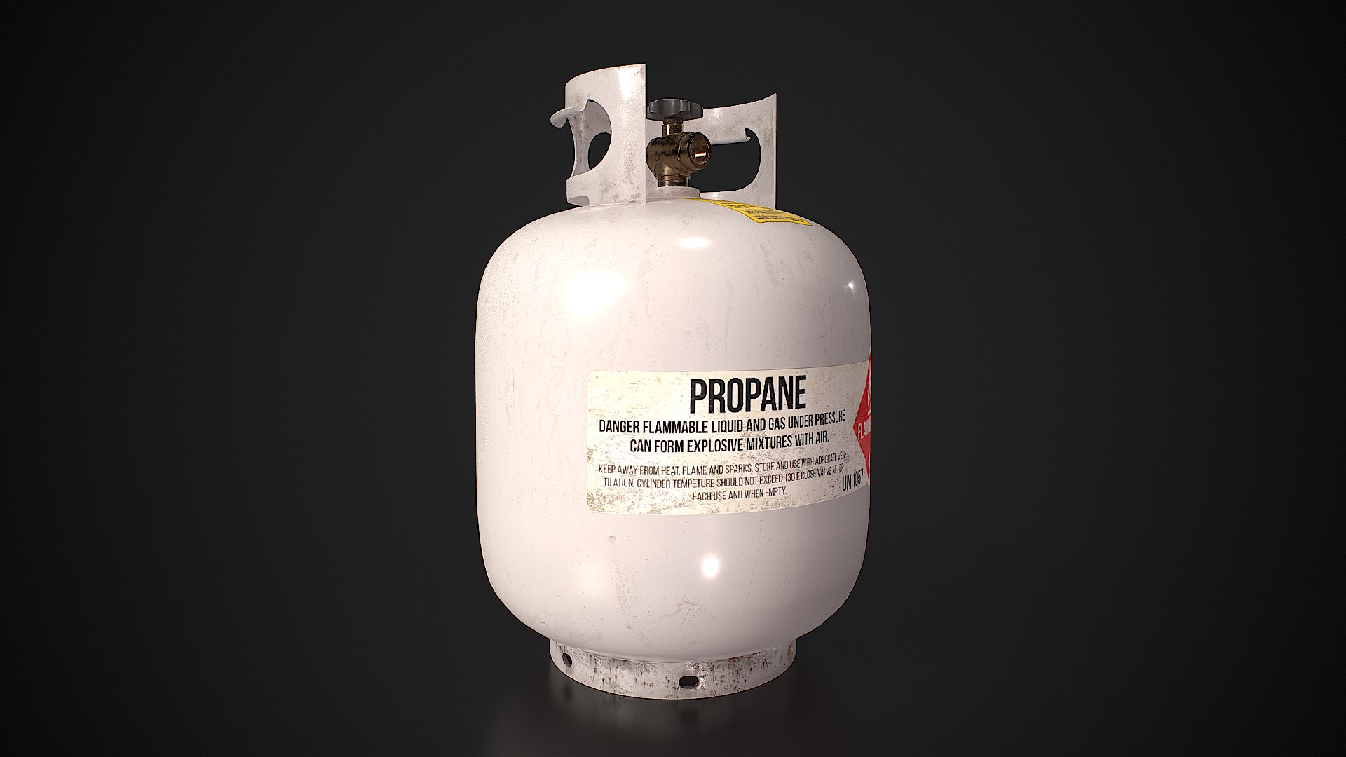 Propane Tank Usage Dirty White Low-poly Model - TurboSquid 2232319