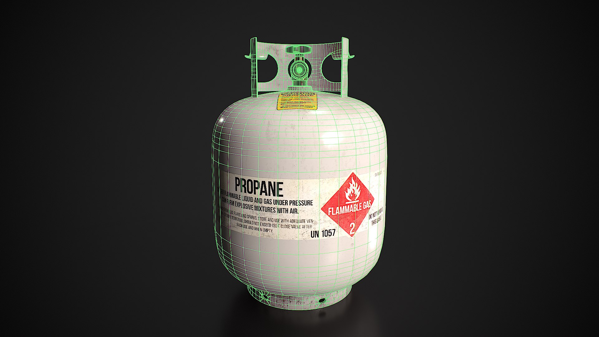 Propane Tank Usage Dirty White Low-poly Model - TurboSquid 2232319