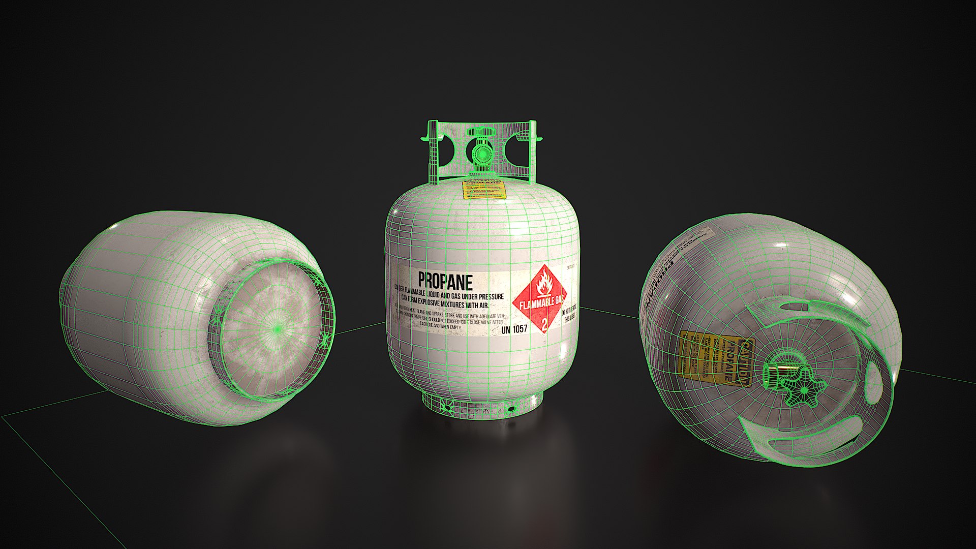 Propane Tank Usage Dirty White Low-poly Model - TurboSquid 2232319