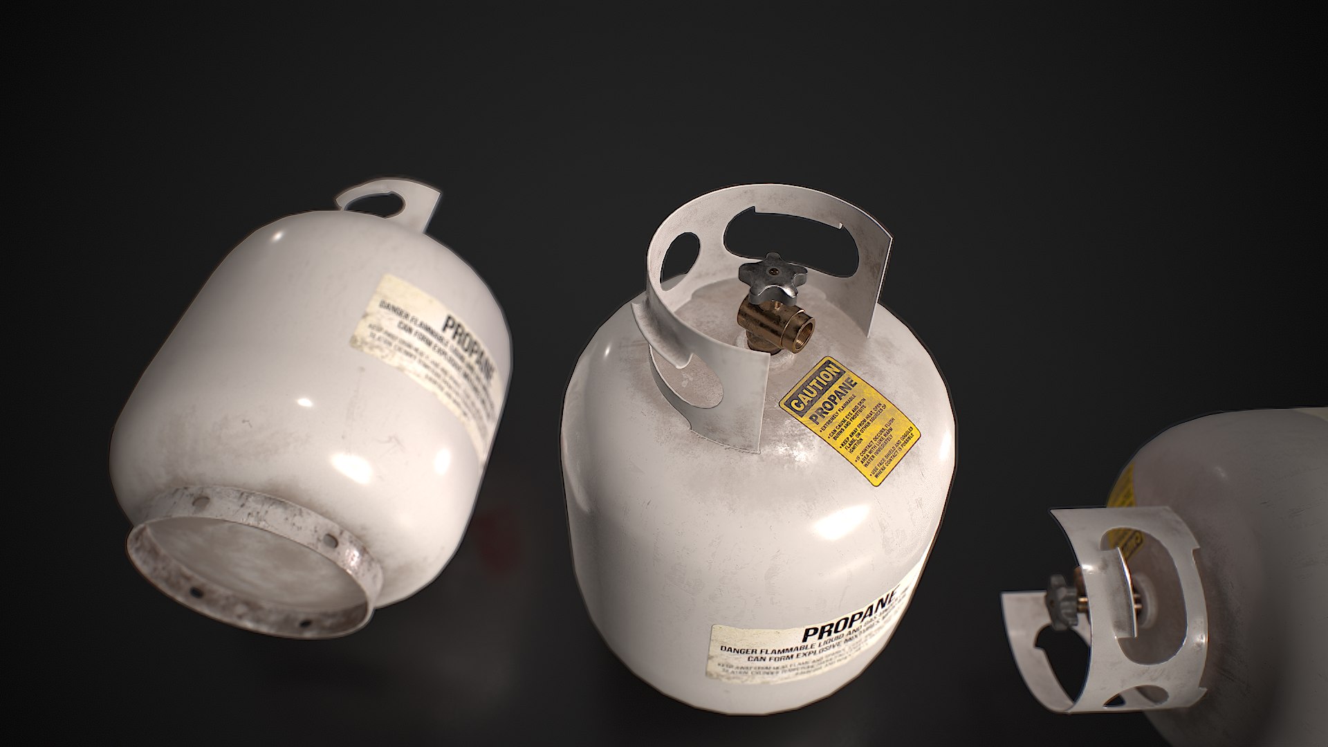 Propane Tank Usage Dirty White Low-poly Model - TurboSquid 2232319