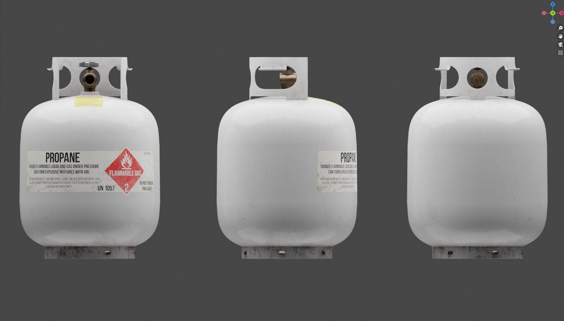 Propane Tank Usage Dirty White Low-poly Model - TurboSquid 2232319