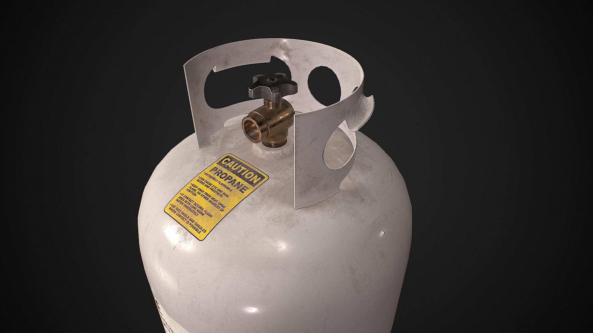Propane Tank Usage Dirty White Low-poly Model - TurboSquid 2232319
