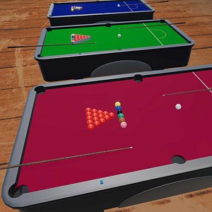 Snooker Table Cue and Balls Kit  Complete 3D Kit 3D model