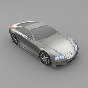low-poly lexus lf-a 3d max