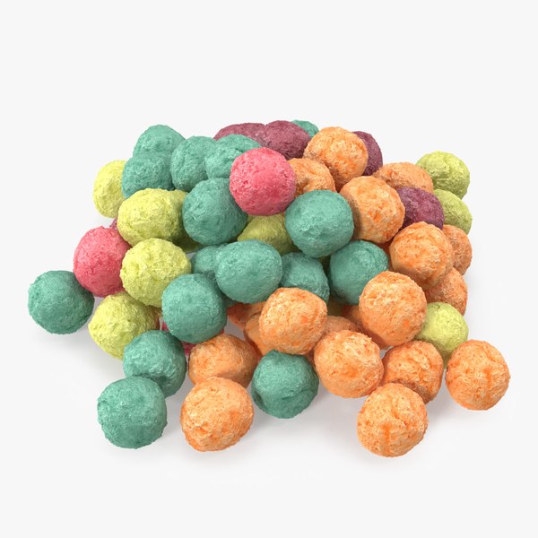 3D Pile of Colorful Cereal Balls model
