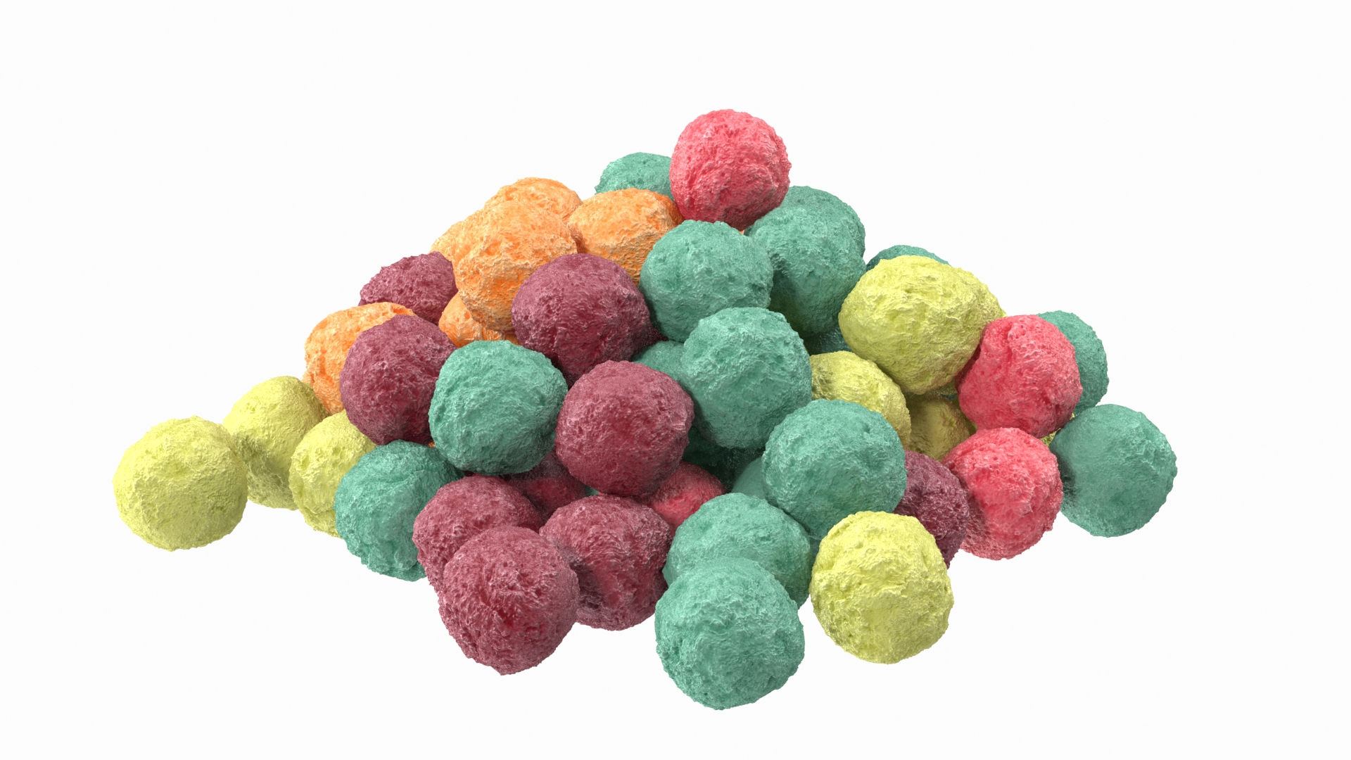 3D Pile of Colorful Cereal Balls model TurboSquid 1750043