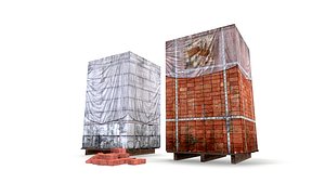 block brick pallet 3D model