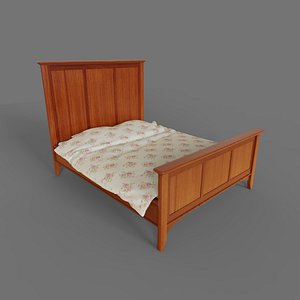 bed traditional style wood DIY 3D model