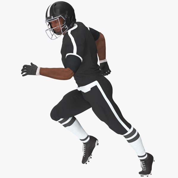 modelo 3d Black Uniform Black Man Football Player Rigged - TurboSquid ...