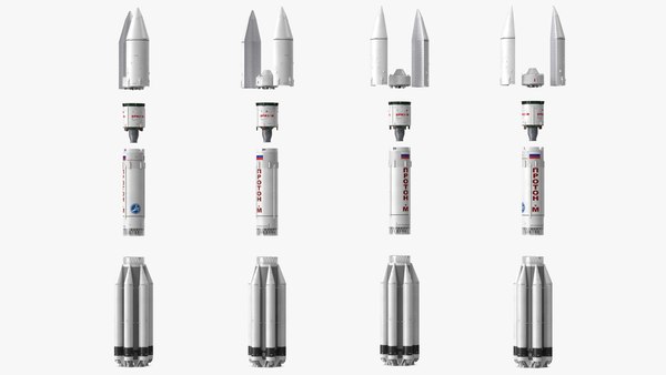 3D Proton M Rocket Main Parts - TurboSquid 1769938