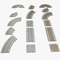 Cobble Stone Pavement Street Set