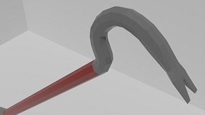 3D Low poly Crowbar