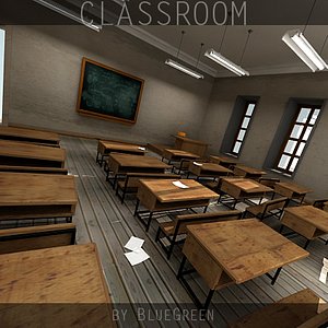Anime Classroom 3D Model $25 - .fbx .max .ma .obj - Free3D