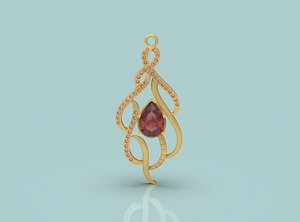 Fancy Gold Pendant - 0118 3D model