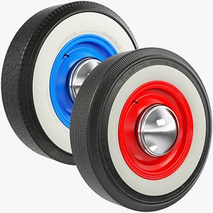 Retro Car Wheels Collection V1 3D model
