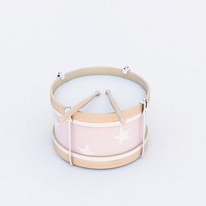 3D model music drum pink