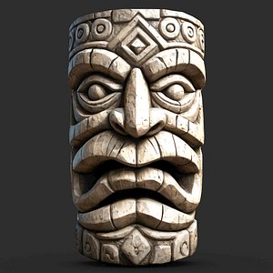 3D Tiki Totem Mask Low Poly 7