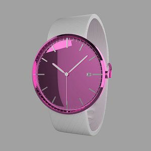 3D Simple Clean Pink Watch model