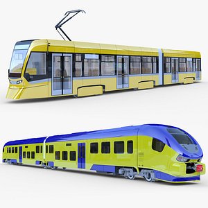 Pesa Link and Stadler tram 3D model