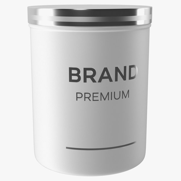 white cosmetic jar model