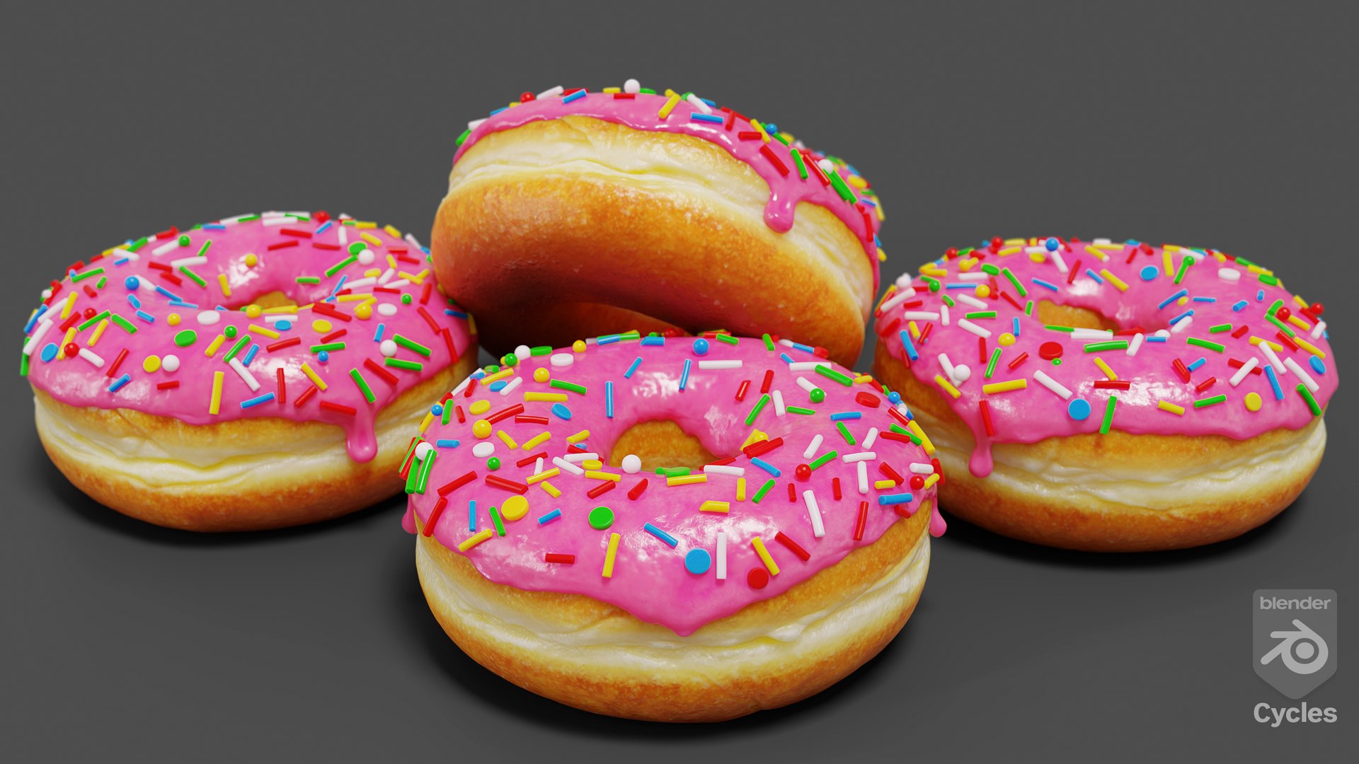 Pink Glazed Donut With Sprinkles 3D model https://p.turbosquid.com/ts-thumb/S9/gDAHJn/ED/cyclesrender/png/1782502704/1920x1080/fit_q87/2f98724b44ea3e7ffeab2caf201c138e9da00de5/cyclesrender.jpg