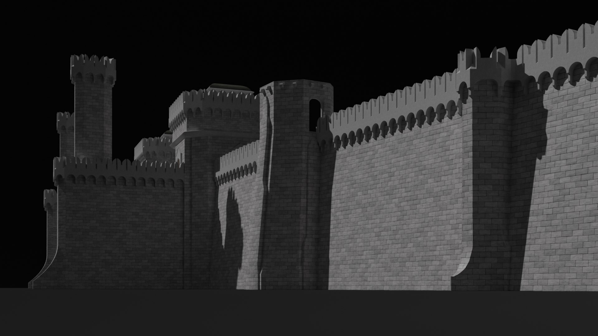 Стена 17. Флоренция Крепостная стена. Free 3d Modular Castle Kit!.