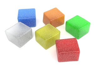 Gumdrops Cube Jelly Candy PBR 3D model