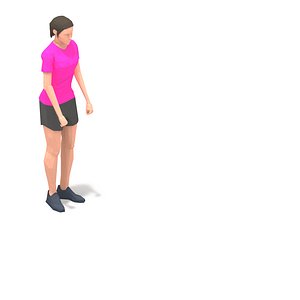 board jump with shuffle back Exercise Woman Animation