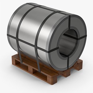 3D model Steel Coil On Pallet