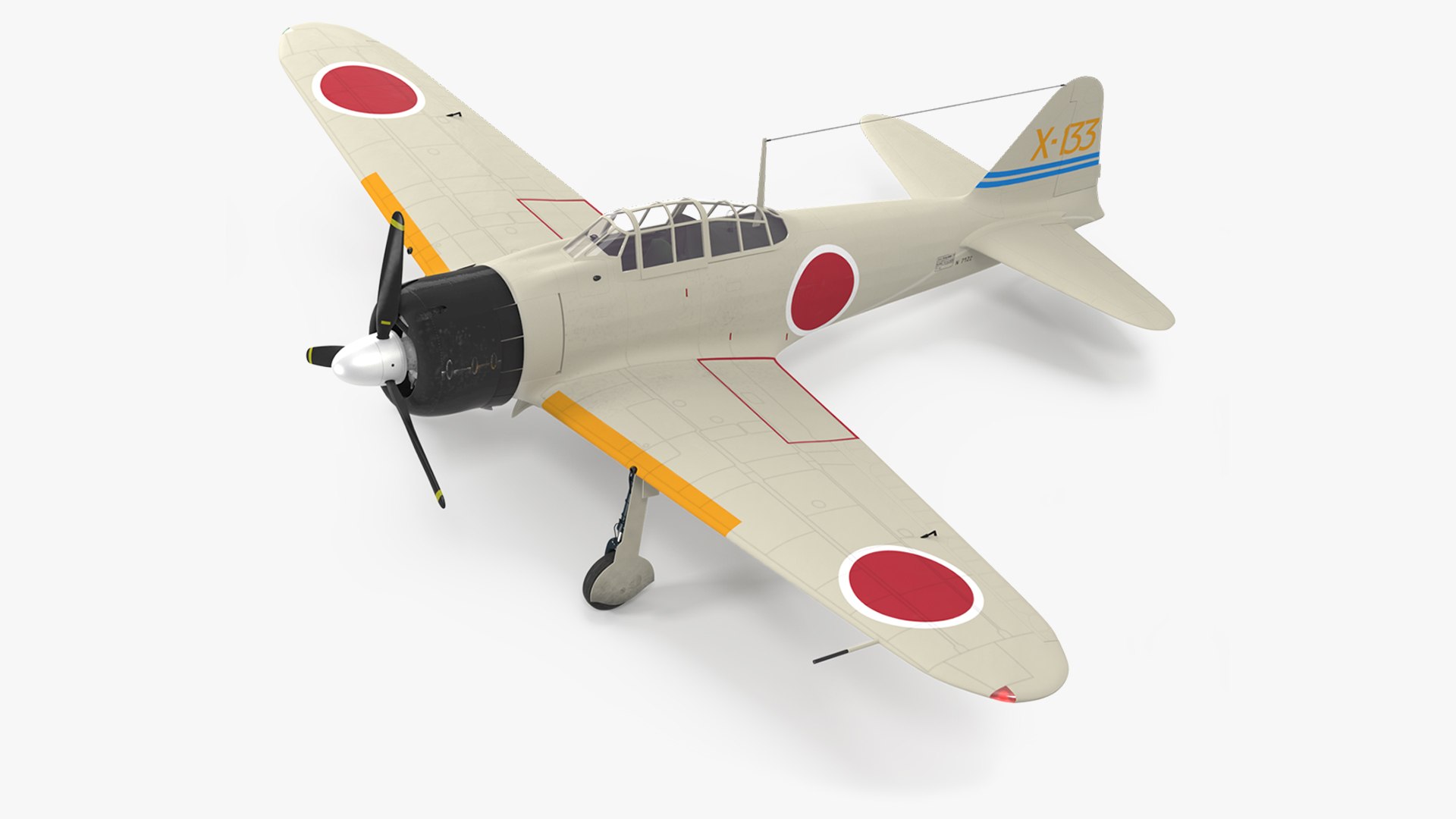 Mitsubishi A6M Zero Zeke 3D model preview