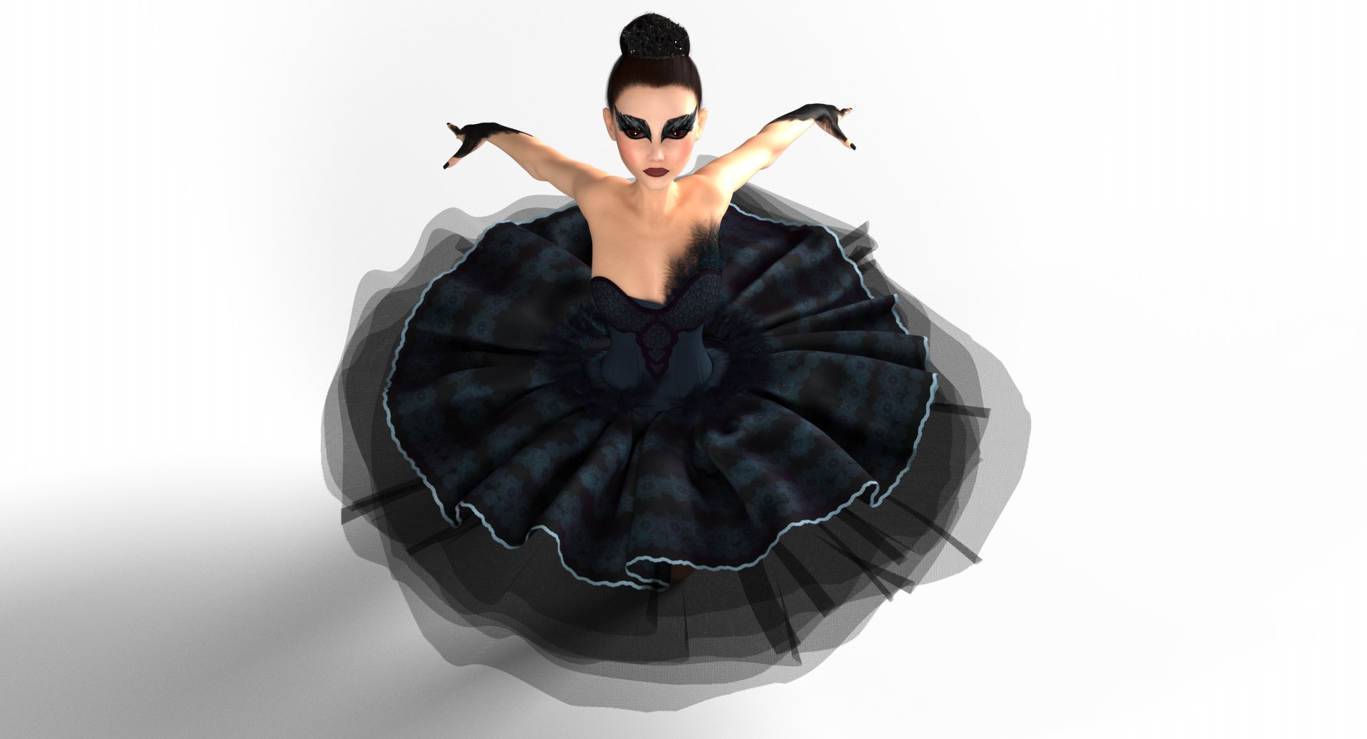 Ballerina black swan rig model - TurboSquid 1304691