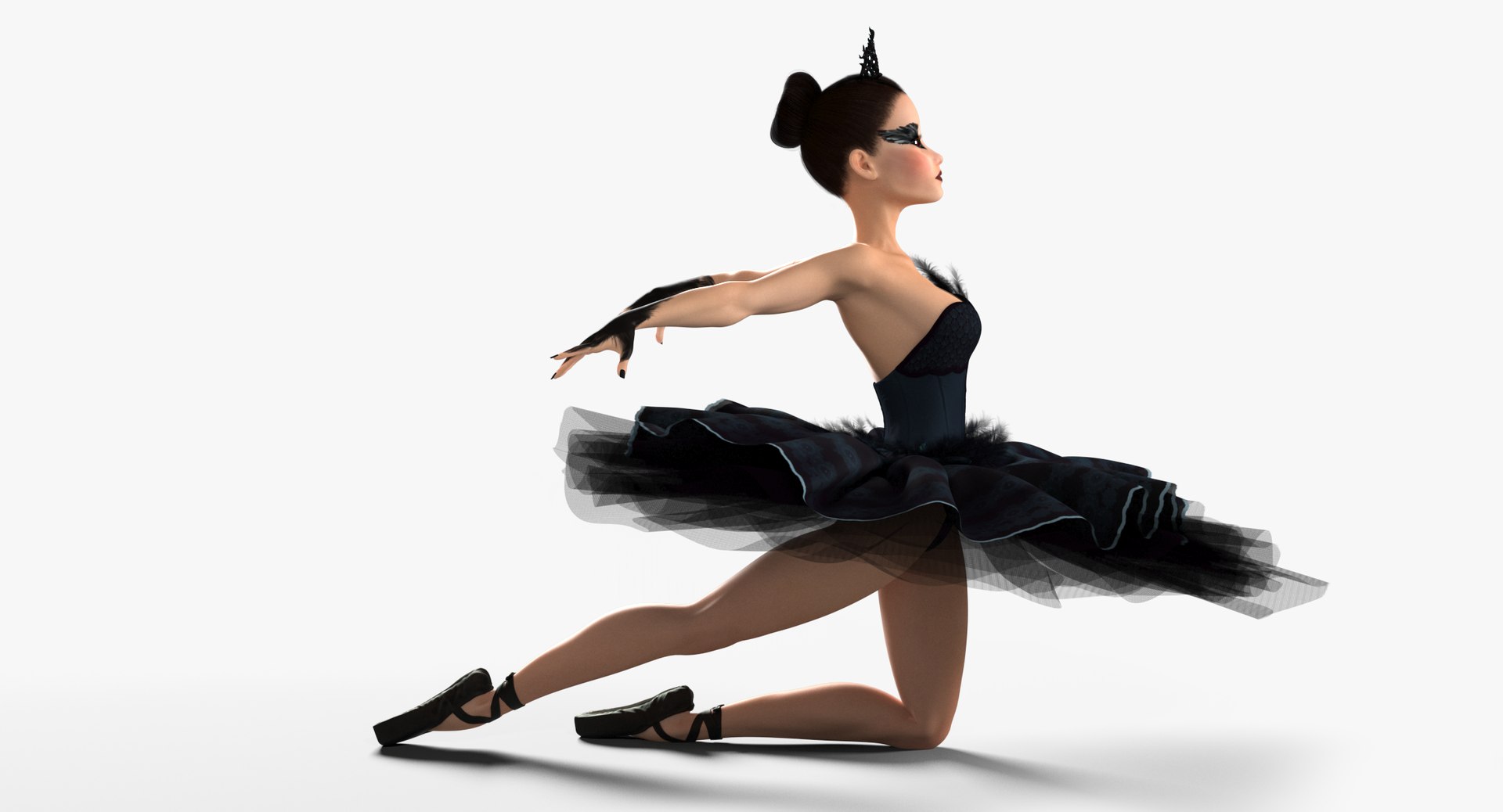 Ballerina black swan rig model - TurboSquid 1304691