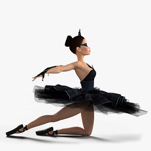 Black Swan Ballerina Rigged Character
