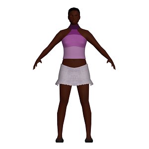 3D black woman