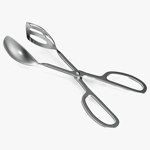 Serving Tongs Stainless Steel 3D