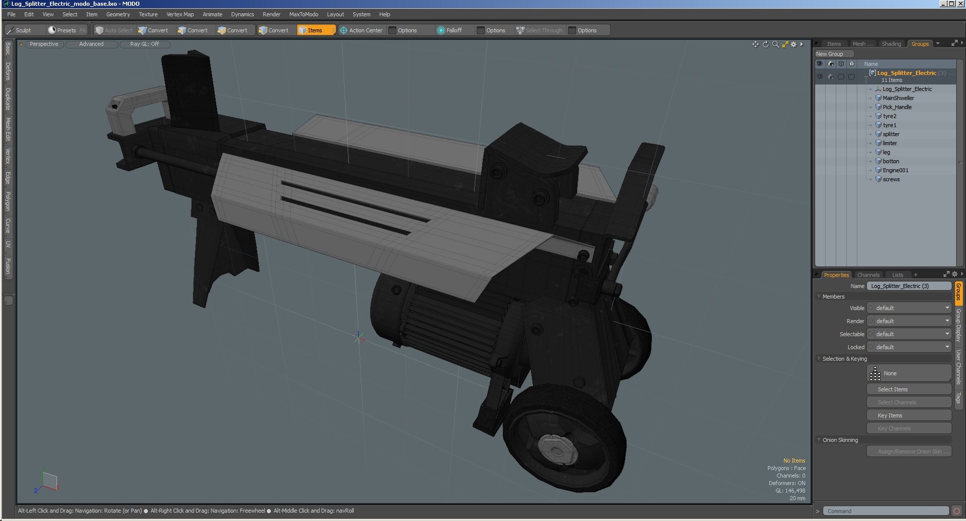 Log Splitter Electric Splitting Model - TurboSquid 1651803